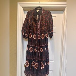 Philosophy Maxi Dress Folk Vibe Boho Relaxed Flowy Romantic Size M